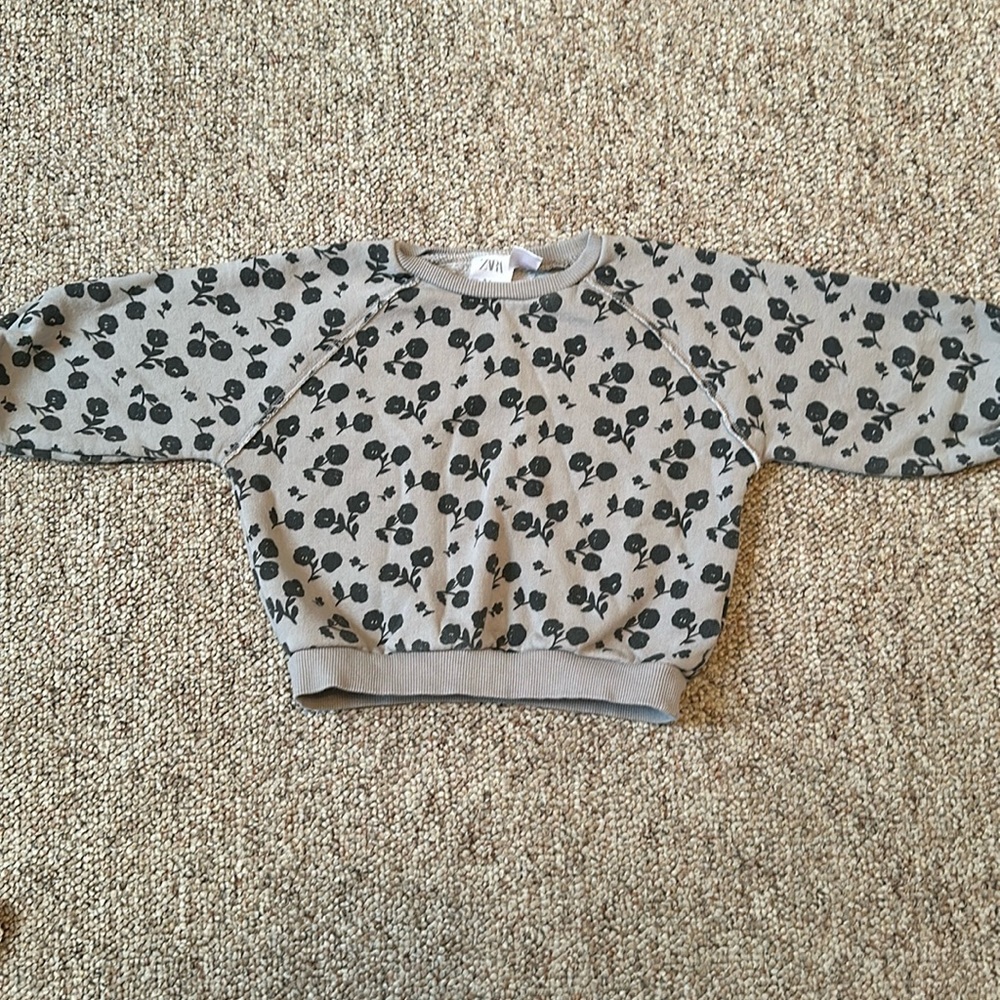 Zara Girl Sweatshirt - Gray & Black - 3-4 years